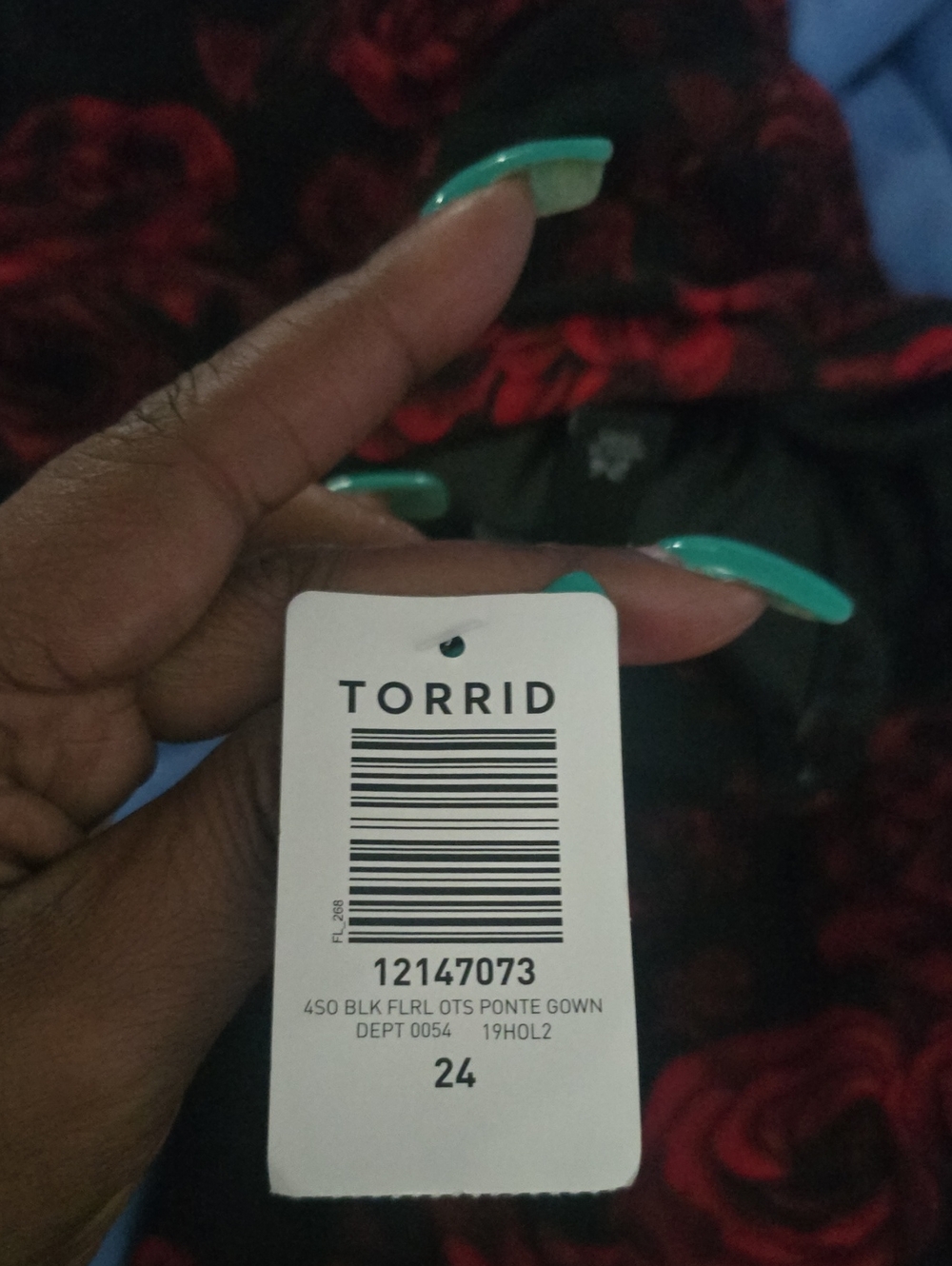 torrid Black Ponte Gown with Red Rose Print